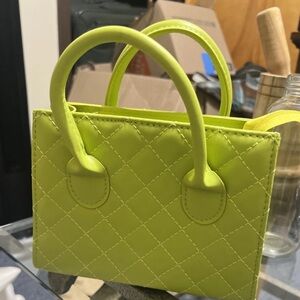 Lime Quilted Handbag